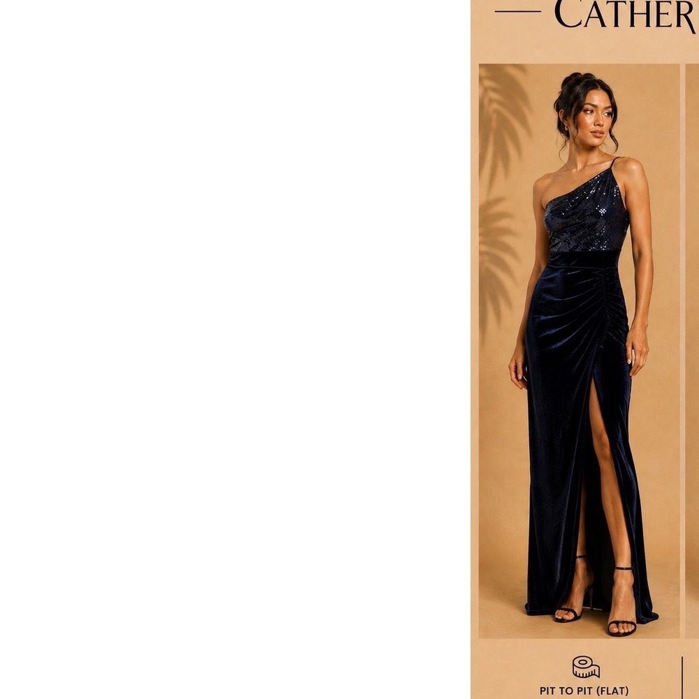 windsor blue velvet dress | Dresses | Windsor Navy Sequin Maxi High Slit Formal Gown Xl E Black Dresses | Black Size:14/46